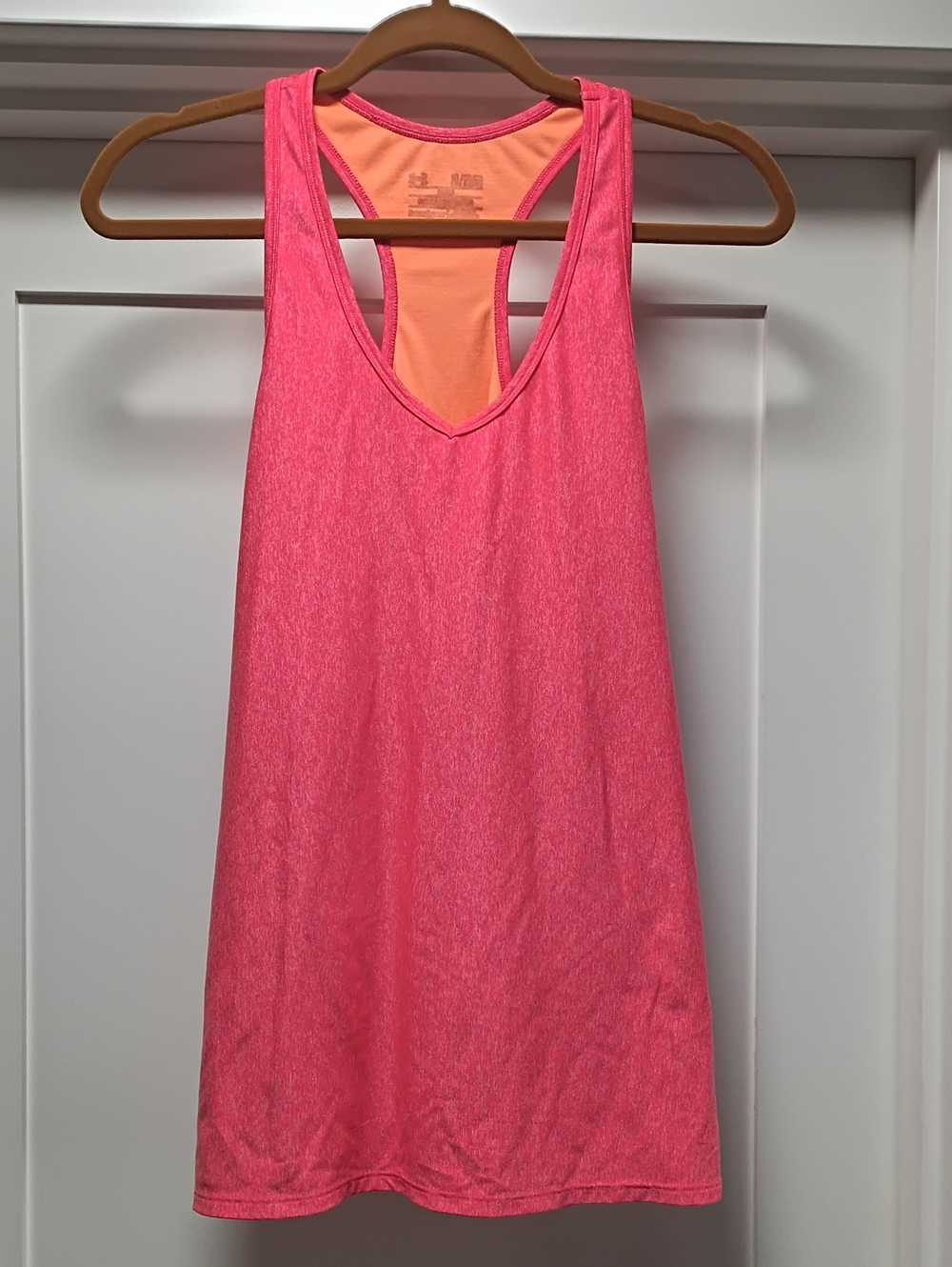Under Armour Hot Pink Racerback Tank with Peach Liner
